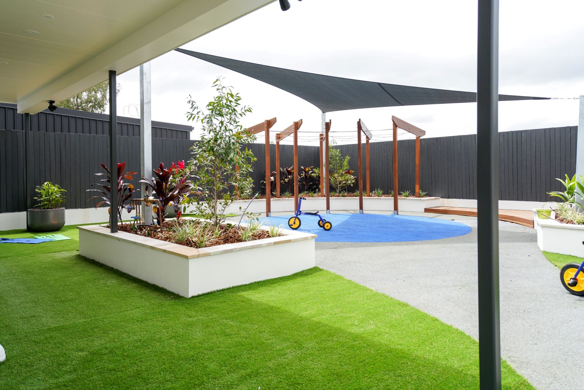 The outdoor play area at Little Locals Auchenflower Early Learning Centre in Brisbane.