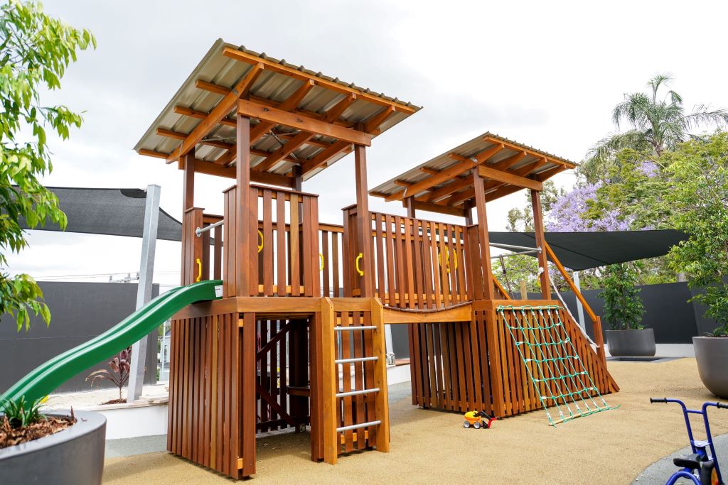 The Outdoor Play Area At Little Locals Auchenflower Childcare Brisbane.